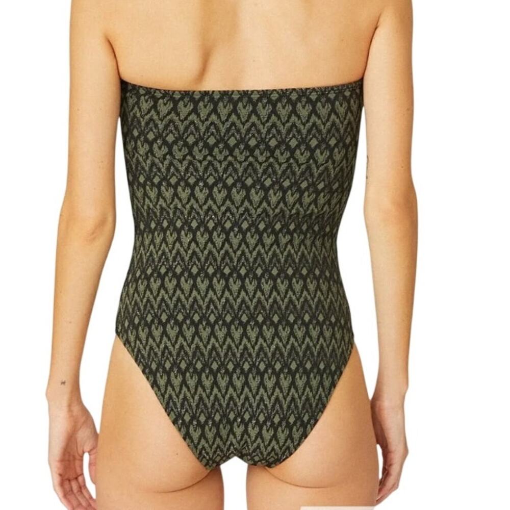 Shoshanna Shimmer U-Wire One-Piece Swimsuit, Olive Jet, NWT, MSRP $285 - Picture 2 of 6